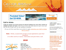 Tablet Screenshot of callsforartists.com